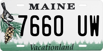 ME license plate 7660UW