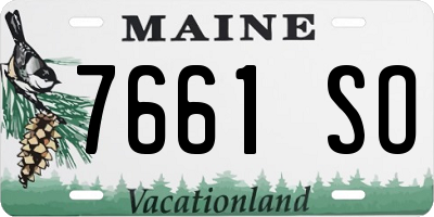 ME license plate 7661SO