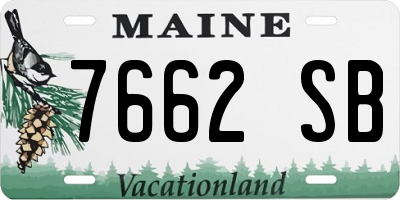 ME license plate 7662SB