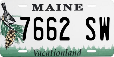 ME license plate 7662SW