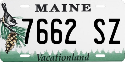 ME license plate 7662SZ