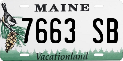 ME license plate 7663SB