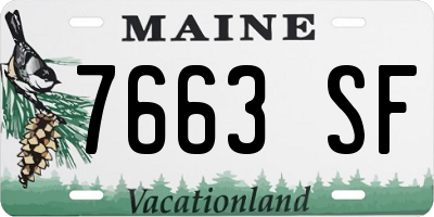 ME license plate 7663SF