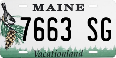 ME license plate 7663SG