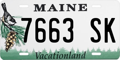 ME license plate 7663SK