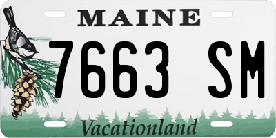 ME license plate 7663SM