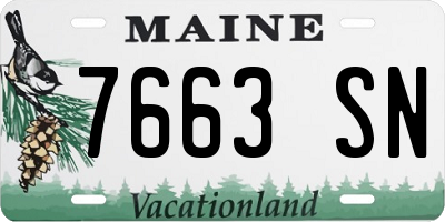 ME license plate 7663SN