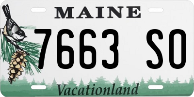 ME license plate 7663SO