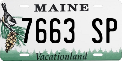 ME license plate 7663SP