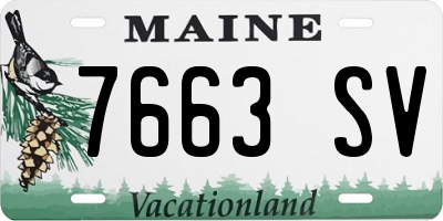 ME license plate 7663SV