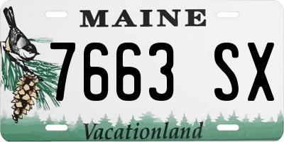 ME license plate 7663SX
