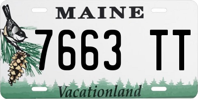ME license plate 7663TT