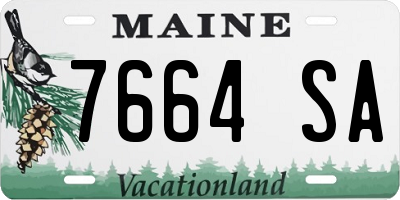 ME license plate 7664SA