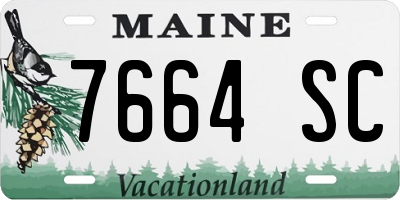 ME license plate 7664SC