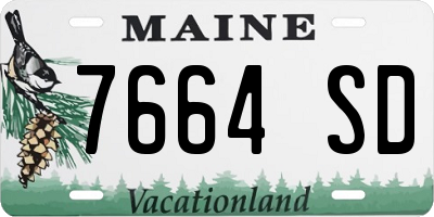 ME license plate 7664SD