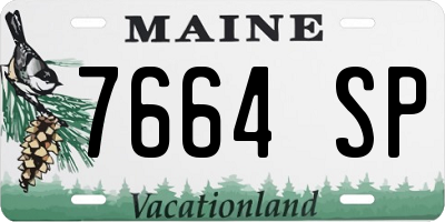 ME license plate 7664SP