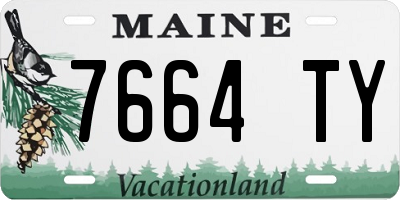ME license plate 7664TY