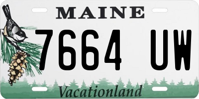 ME license plate 7664UW