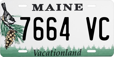 ME license plate 7664VC
