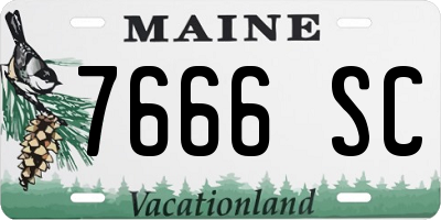 ME license plate 7666SC