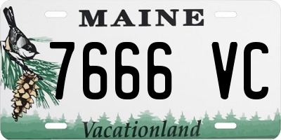 ME license plate 7666VC