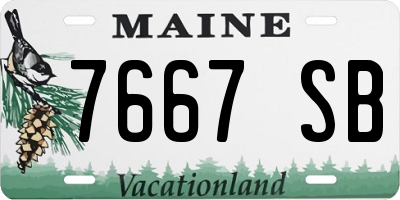 ME license plate 7667SB