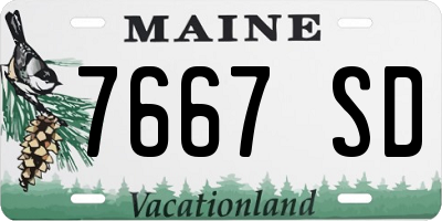 ME license plate 7667SD