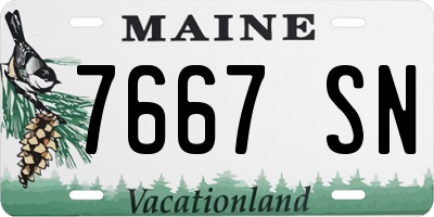 ME license plate 7667SN
