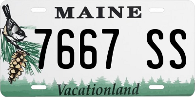 ME license plate 7667SS