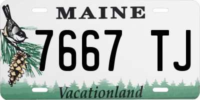 ME license plate 7667TJ