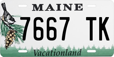 ME license plate 7667TK