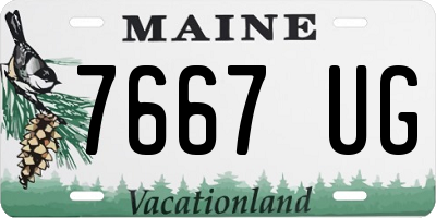 ME license plate 7667UG
