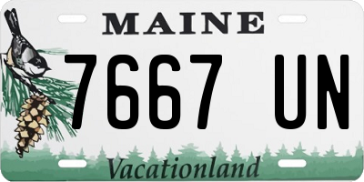ME license plate 7667UN