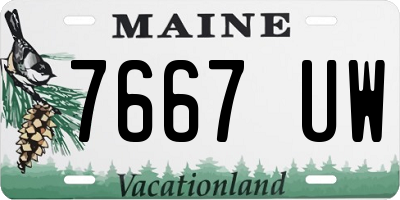 ME license plate 7667UW