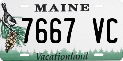 ME license plate 7667VC