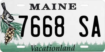 ME license plate 7668SA