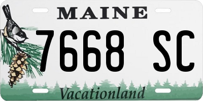 ME license plate 7668SC