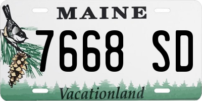 ME license plate 7668SD