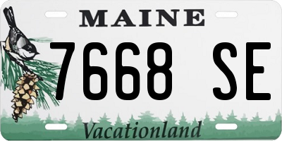 ME license plate 7668SE