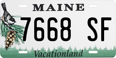 ME license plate 7668SF