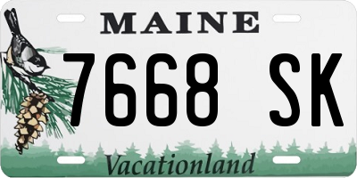 ME license plate 7668SK