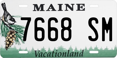 ME license plate 7668SM