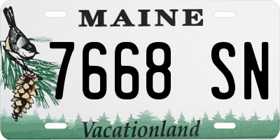 ME license plate 7668SN