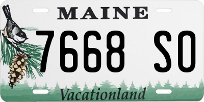 ME license plate 7668SO