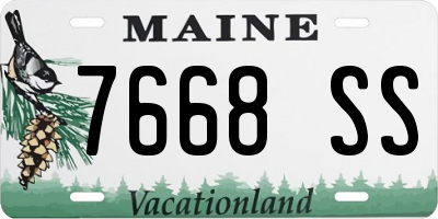 ME license plate 7668SS