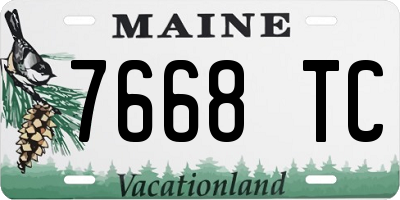ME license plate 7668TC