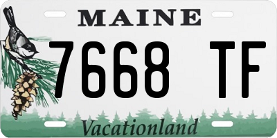 ME license plate 7668TF
