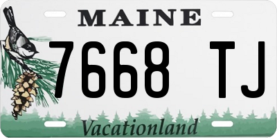 ME license plate 7668TJ