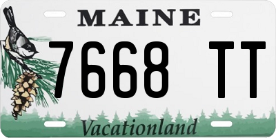ME license plate 7668TT