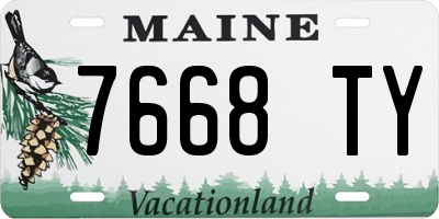 ME license plate 7668TY